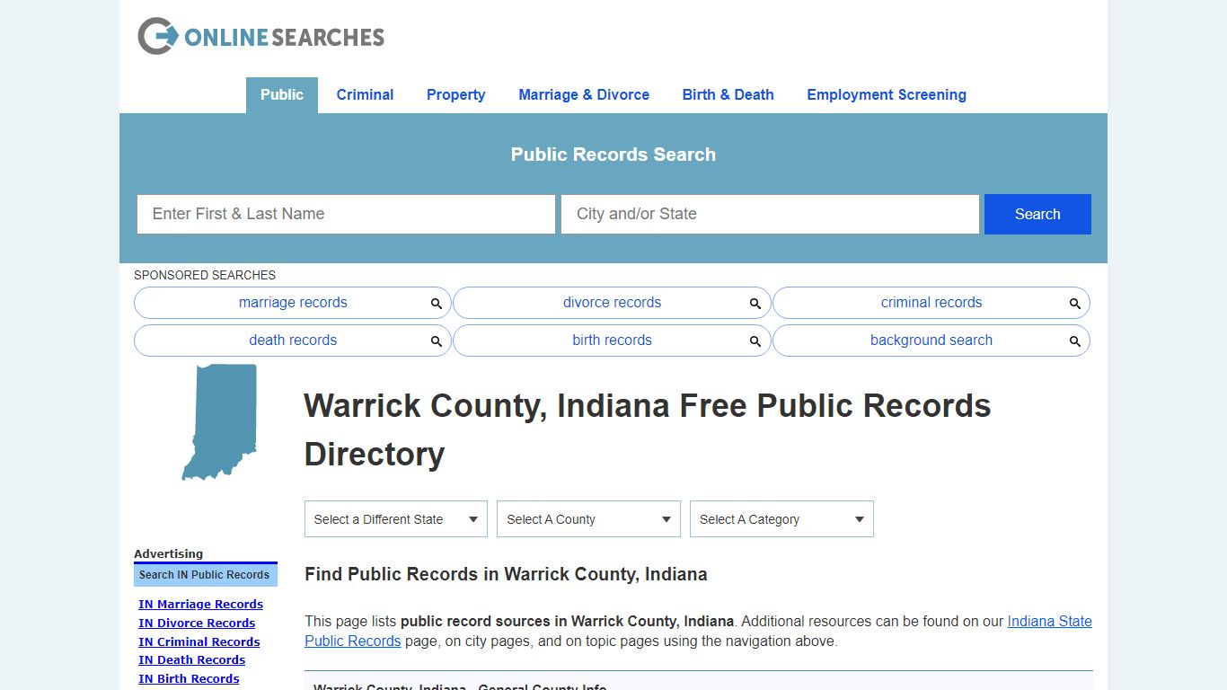 Warrick County, Indiana Free Public Records Directory